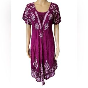 Ashely Taylor Vintage Hippie Boho Indie Earthy Eclectic Tie Dye Floral Dress